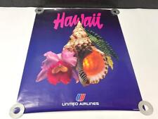 Vintage Original 1982 United Airlines Hawaii Advertising Travel Poster picture