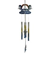 Vintage 1990s Unicorn Wind Chime Colorful Rainbow Metal picture