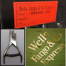 Wells Fargo & Co Exp Printers Silk Screen & Antique Train Railroad Ticket Punch picture