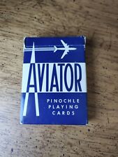 Blue Vintage Aviator Pinochle Playing Cards - Complete Set Air Cushion Finish picture