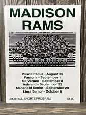 Vintage Sports Program Madison Rams 2000 Paperback Book picture