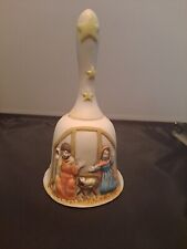 Vintage 1985 Nativity Scene Porcelain Bell Jesus Mary Joseph Manger Size 6 1/8
