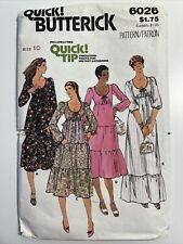 Butterick 6026 Boho High Waisted Tiered Dress Midi Maxi Size 10 Bust 32.5 picture