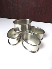 4 Vintage Nordstrom Pewter Oval Napkin Rings picture