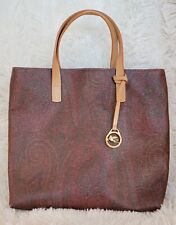 Etro- Made In Italy Brown Paisley Tote W/ Gold Hardware picture