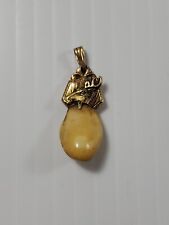 Vintage Large Gold Moose Tooth Pendant LOOM picture