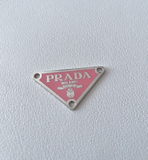 Light Pink Prada Zip Pull, Triangle Plate, Rhodium Tone, 38mm picture