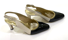 Classics Creamy/Black Bally Women's Shoes 5.5 M MADE IN ITALY - AUTHENTIC picture