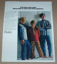 1970 print ad - Carter's young strong boy pajamas Cute Boys vintage Advertising picture