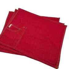 Set 3 Vtg Red Guess Jeans Denim Placemats Pocket Table Decor Patio Dining 90s picture