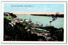 c1920 River Scene Bluff Steamer Ship Ferry Natchez Mississippi Vintage Postcard picture