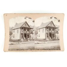 Plymouth Connecticut Rucby Hotel Stereoview c1902 Porch Swing Building A1881 picture