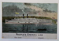 People's Evening Line Steamship Adirondack View c. 1920 Advertising Postcard picture