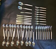 Vintage Epic Stainless Flatware Winter Wheat On Beige 44 Piece Set Japan MCM picture