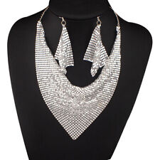 2Pcs/Set Triangular Scarf Sequins Charm Necklace Earrings for Daily Wearing picture