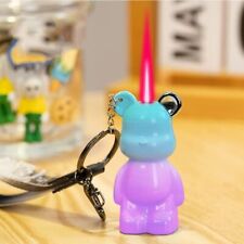 Gradient Color Cute Bear Torch Lighter with Keychain Windproof Butane Refillable picture