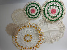 Vintage Lot of 6 hand crocheted Doillies picture