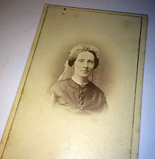 Antique Victorian European Woman & Veil - Oslo / Christiana C.1860's CDV Photo picture