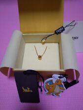 FENDI x FRGMT x POKEMON Gold-colored Metal Necklace Auth Made in Italy picture