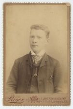 Antique c1880s Cabinet Card Handsome Young Man Pocket Watch Chain Altoona, PA picture