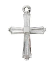 Sterling Silver Rhinestone Cross Features 16-18in Long Chain Comes Gift Boxed picture