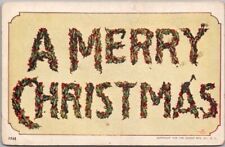 Vintage MERRY CHRISTMAS Large Letter Postcard Ullman Mfg. c1906 / Undivided Back picture
