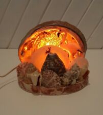 Vtg Cottage Ocean Beach Art Lamp Key Largo Large Abalone Sea Shells 1950s picture
