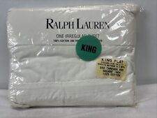 Vtg Ralph Lauren White Floral Embroidered Lace King Size Flat Sheet NOS Shabby picture