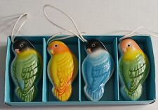 Vintage Neiman Marcus Pomander Bird Ornaments Made in Japan 4pc set 50s or 60s picture