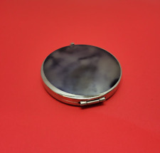 VINTAGE FEMME COUTURE GREY SILVER COMPACT DOUBLE MIRRORS picture