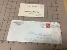 original vintage : AMERICAN BUILDER 1924 - post card and envelope picture