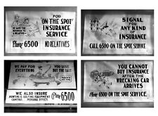 9 Vintage Old 1930s Photo Negatives of INSURANCE AGENT Advertisements Banners  picture