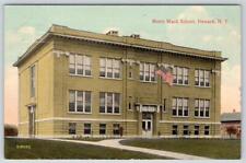 1914 NORTH WARD SCHOOL BUILDING NEWARK NEW YORK NY AMERICAN FLAG POSTCARD picture