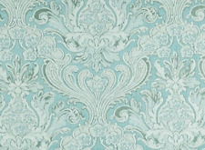 Sold by Pair 2 DRAPES Balenciaga Chenille Damask in Robin Blue Neoclassical NEW picture