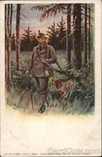 Man Hunting with Dog F. Docker Postcard Vintage Post Card picture