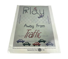 Vintage 80s AAA Club Play Away From Traffic Safety 16”x20” Laminated Poster￼ USA picture