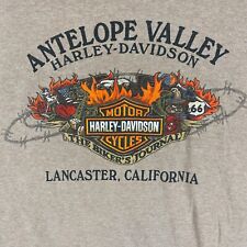 Harley Davidson T Shirt Men's 2XL Hanes Beefy Tee Tan Antelope Valley CA XXL picture