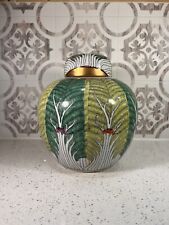 Vintage ACF Japanese Porcelain Ware Bok Choy Gilded Ginger Jar picture