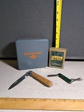Men's Dockers Tin, Cards, Pocket Knife & Victornox Swiss Army Knife #2598L226 picture