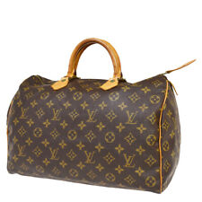LOUIS VUITTON LV Speedy 35 Travel Hand Bag Monogram Leather Brown M41524 34MQ356 picture
