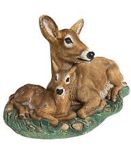 Rare Vintage 1980’s Ann Original Figurine Family Doe Baby Fawn Deer Hand Painted picture