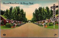 St. George, Utah Postcard BENNETT MOTOR COURT Highway 91 Roadside Linen / 1950 picture
