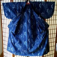 Japanese Authentic Kurume Kasuri Kimono Hemp Leaf Pattern  picture