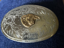 Irvine & Jachens Inc. German Silver Bull Head Buckle Vintage Rare picture