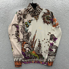 ETRO Milano Sweater Womens Size 46 Floral Lightweight Mock Neck picture