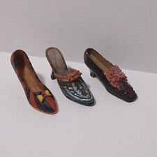 3 Vintage Miniature Shoes Dress Shoe Pump Heel  picture