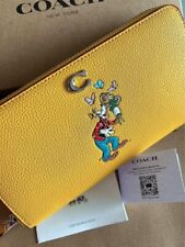Coach Long Wallet With Accessories Goofy Disney Collaboration Yellow outlet picture