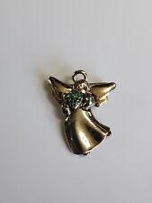 Lauren Conrad Angel with Faceted Faux Green Gem Heart Brooch Pin Signed LC picture