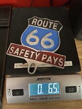Route 66 Auto Safety Club Metal License Plate Topper Frame Patina Auto Collector picture