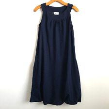 Akris Punto Wool Dress 4 Blue Fine Knit Sleeveless Pockets A Line Bubble Hem picture